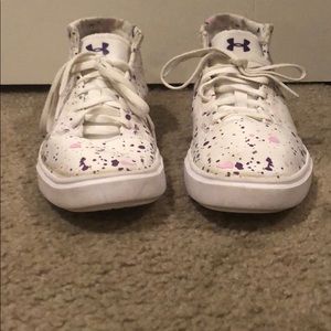 Under armour paint splattered shoes.